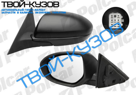 6 1107- ЗЕРКАЛО R ЭЛ+ОБОГРЕВ, ПОД ПОКРАСКУ, АСФЕРА
