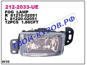 corolla фара противотуманная левая (хэтчбэк) 212-2033L-UE