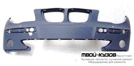 БАМПЕР ПЕРЕДНИЙ С ОТВ П/ОМЫВАТЕЛЬ ГРУНТ (ТАЙВАНЬ) для BMW E87 (2003-)