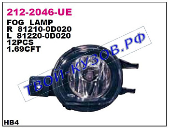 yaris фара противотуманная левая 212-2046L-UE