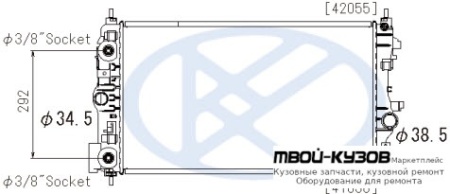 РАДИАТОР ОХЛАЖДЕНИЯ AT для Opel ASTRA J (2009-), Chevrolet CRUZE (2009-)