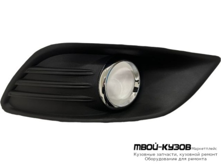 РЕШЕТКА БАМПЕРА ПЕРЕДНИЙ ПРАВАЯ СТОРОНА С ОТВЕРСТИЯМИ ПОД ПРОТИВОТУМАННЫЕ ФАРЫ С ХРОМ МОЛДИНГ (КИТАЙ) для Ford FOCUS (2008-2010)