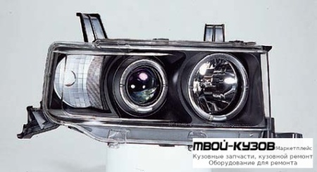 ФАРА ЛЕВАЯ + ПРАВАЯ (КОМПЛЕКТ) ТЮНИНГ ЛИНЗОВАННАЯ С 2 СВЕТЯЩИЙСЯ ОБОДК (SONAR) ВНУТРИ ЧЁРНЫЙ для Toyota SCION XB (2003-)