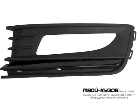РЕШЕТКА БАМПЕРА ПЕРЕДНИЙ ЛЕВАЯ СТОРОНА С ОТВЕРСТИЯМИ ПОД ПРОТИВОТУМАННЫЕ ФАРЫ С ЧЁРНЫЙ МОЛДИНГ (СЕДАН) (ТАЙВАНЬ) для Volkswagen POLO (09.2010 - 2020)