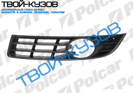 PASSAT B6 05- РЕШЁТКА В БАМПЕР L, ЧЁРНАЯ, С ОТВ. ДЛЯ П/Т