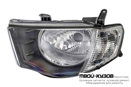 ФАРА ЛЕВАЯ СТОРОНА ПОД КОРРЕКТОР УКАЗАТЕЛЬ ПОВОРОТА (DEPO) ПРОЗРАЧНЫЙН для Mitsubishi L200 (2005-)