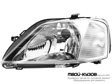 ФАРА ЛЕВАЯ СТОРОНА ПОД КОРРЕКТОР (DEPO) для Renault LOGAN (2005-2014)