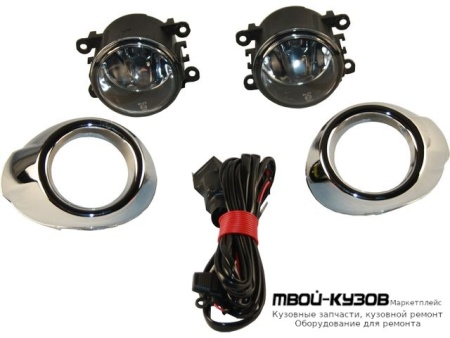 ФАРА ПРОТИВОТУМАННАЯ ЛЕВАЯ + ПРАВАЯ (КОМПЛЕКТ) С ПРОВОДК , РЕШЕТК БАМПЕРА ХРОМ (КИТАЙ) для Ford FOCUS (2011-2014)