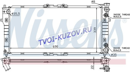 РАДИАТОР 648x400 1.8/2.0 M/A +/-A/C  - для MAZDA 626