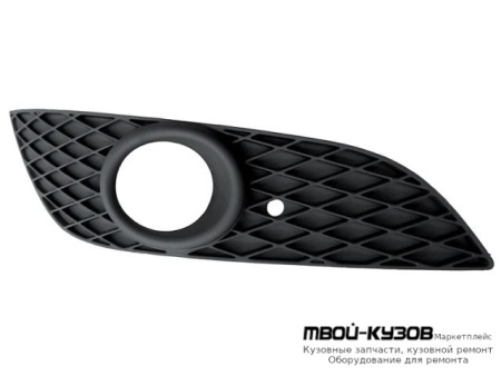 РЕШЕТКА БАМПЕРА ПЕРЕДНИЙ ПРАВАЯ СТОРОНА С ОТВЕРСТИЯМИ ПОД ПРОТИВОТУМАННЫЕ ФАРЫ (DEPO) ЧЁРНЫЙ для Opel ASTRA H (06.2004-)