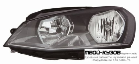 ФАРА ПРАВАЯ СТОРОНА С КОРРЕКТОР ВНУТРИ (DEPO) ЧЁРНЫЙ для Volkswagen GOLF VII (2012-)