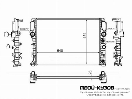 РАДИАТОР ОХЛАЖДЕНИЯ AT для Mercedes W211 (07.2002-)