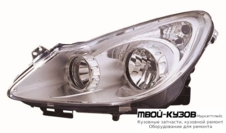 ФАРА ЛЕВАЯ СТОРОНА ПОД КОРРЕКТОР ВНУТРИ (DEPO) ХРОМ для Opel CORSA (2006-)