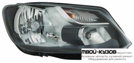 ФАРА ПРАВАЯ СТОРОНА С КОРРЕКТОР ВНУТРИ (DEPO) ЧЁРНЫЙ для Volkswagen CADDY (2010-)