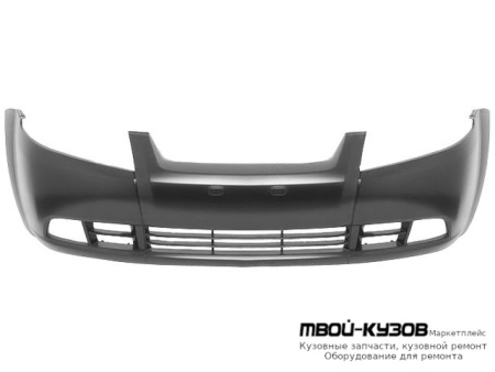 БАМПЕР ПЕРЕДНИЙ С ОТВЕРСТИЯМИ ПОД ПРОТИВОТУМАННЫЕ ФАРЫ (КИТАЙ) для Chevrolet AVEO T200 (2004-)