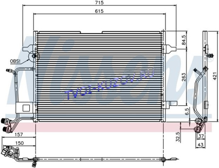 РАДИАТОР КОНДИЦИОНЕРА 565x420 94-00(+PASSAT 97-00)  - для AUDI A4