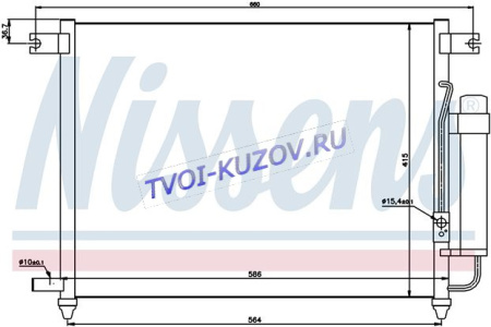 РАДИАТОР КОНДИЦИОНЕРА (+DAEWOO KALOS 02-)  - для CHEVROLET AVEO