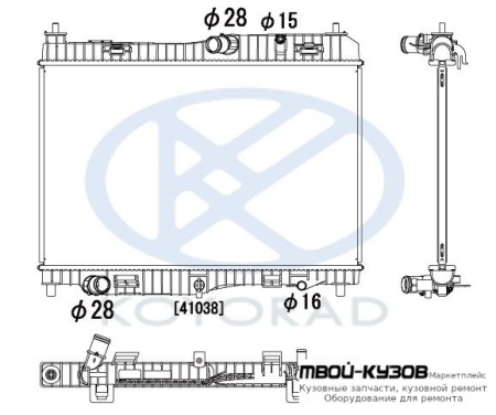 РАДИАТОР ОХЛАЖДЕНИЯ 1.4 AT MT (KOYO) для Ford FIESTA (2008-)