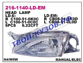 premacy фара правая (под механический и электро корректор) 216-1140R-LD-EM