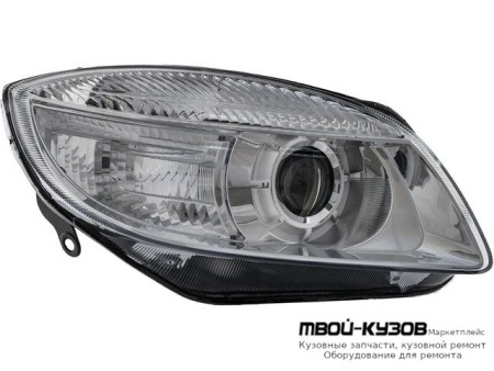 ФАРА ПРАВАЯ СТОРОНА ЛИНЗОВАННАЯ С КОРРЕКТОР (DEPO) для Skoda FABIA / ROOMSTER (2007-2009)