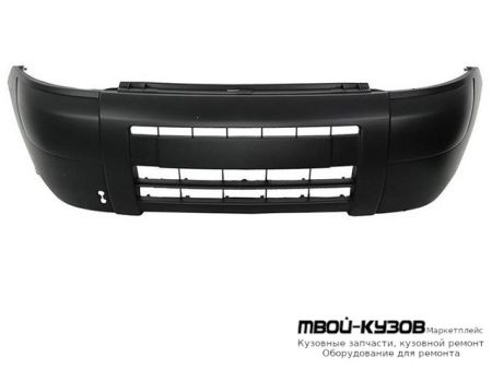 БАМПЕР ПЕРЕДНИЙ БЕЗ ОТВЕРСТИЙ ПОД ПРОТИВОТУМАННЫЕ ФАРЫ ЧЁРНЫЙ (АРГЕНТИНА) для Citroen BERLINGO / PEUGEOT PARTNER (01.2003-)