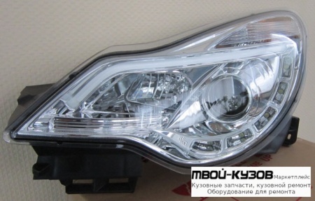 ФАРА ЛЕВАЯ + ПРАВАЯ (КОМПЛЕКТ) ТЮНИНГ ЛИНЗОВАННАЯ С СВЕТЯЩ.СЕКЦИЯМИ (DEVIL EYES) С КОРРЕКТОР ВНУТРИ ХРОМ для Opel CORSA (2011-)