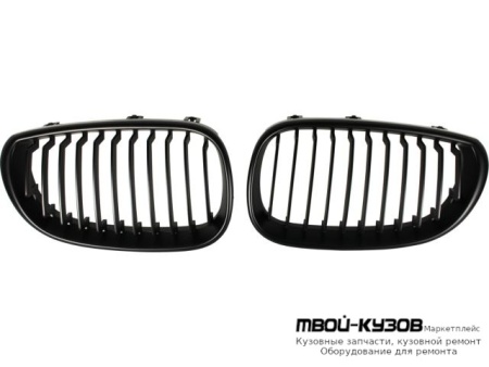 РЕШЕТКА РАДИАТОРА ЛЕВАЯ + ПРАВАЯ (КОМПЛЕКТ) ПОЛНОСТЬЮ ЧЁРНЫЙ (ТАЙВАНЬ) для BMW E60 (2002-)