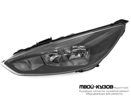 ФАРА ЛЕВАЯ СТОРОНА С КОРРЕКТОР , ДИОД , ВНУТРИ ЧЁРНЫЙ (DEPO) для Ford FOCUS (2014-)