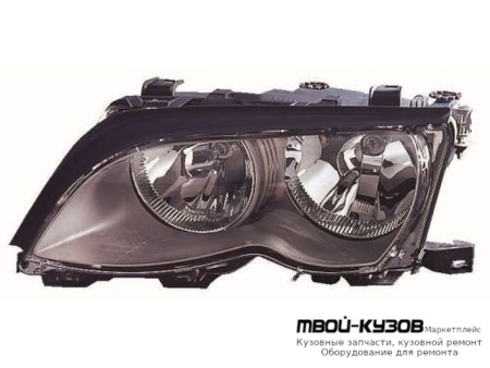 ФАРА ЛЕВАЯ СТОРОНА (СЕДАН) С КОРРЕКТОР ВНУТРИ ВНУТРИ (DEPO) ЧЁРНЫЙ для BMW E46 СЕДАН / УНИВЕРСАЛ (05.1998 - 08.2001) (09.2001 - 2003)
