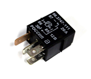 Реле малогабаритное 20А 4-контактное с Т-обр.выст. 98.3747-111 (АВАР)