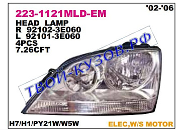 sorento фара правая (в сборе с электро корректором) (depo) 223-1121RMLD-EM