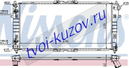 626 РАДИАТОР ОХЛАЖДЕН AT 2.5 (2 ряд)
