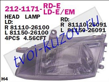 hiace {granvia} фара левая 212-1171L-LD-E