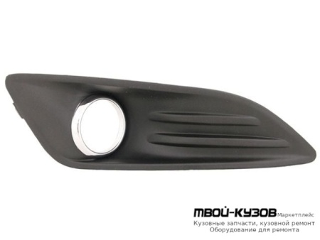 РЕШЕТКА БАМПЕРА ПЕРЕДНИЙ ПРАВАЯ СТОРОНА С ОТВЕРСТИЯМИ ПОД ПРОТИВОТУМАННЫЕ ФАРЫ , ХРОМ МОЛДИНГ (КИТАЙ) для Ford FIESTA (2008-)