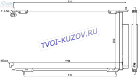 РАДИАТОР КОНДИЦИОНЕРА 670x350 (+Honda Element 03-) РАДИАТОР КОНДИЦИОНЕРА 670x350 (+Honda Element 03-)