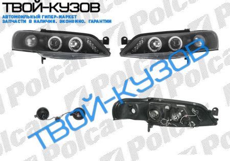 VECTRA 95-02 ФАРЫ АНГ.ГЛАЗКИ+ЛИНЗА С ЛИТЫМ ПОВОРОТНИКОМ ПРОЗРАЧ.ЧЕРНЫЕ