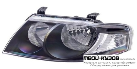 ФАРА ЛЕВАЯ СТОРОНА ПОД КОРРЕКТОР ВНУТРИ (DEPO) ЧЁРНЫЙ для Nissan ALMERA CLASSIC (01.2006-)