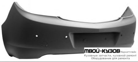 БАМПЕР ЗАДНИЙ С ОТВ ПОД ДАТЧИКИ , ГРУНТ (ТАЙВАНЬ) для Opel INSIGNIA (2008-)