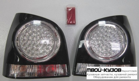 ФОНАРЬ ЗАДНИЙ ВНЕШНИЙ ЛЕВАЯ + ПРАВАЯ (КОМПЛЕКТ) (DEPO) ТЮНИНГ ДИОД ХРОМ-ЧЁРНЫЙ для Volkswagen POLO (08.2001 - 2009)