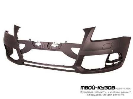 БАМПЕР ПЕРЕДНИЙ С ОТВЕРСТИЯМИ ПОД ОМЫВАТЕЛЬ ФАР , ПОД ДАТЧИКИ , ГРУНТ (ТАЙВАНЬ) для Audi Q5 (2008-2017)