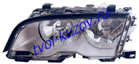 E46 ФАРА левая с РЕГ.МОТОР внутри хромирован