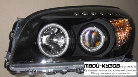 ФАРА ЛЕВАЯ + ПРАВАЯ (КОМПЛЕКТ) ТЮНИНГ С СВЕТЯЩИЙСЯ ОБОДК , ДИОД (EAGLE EYES) ВНУТРИ ЧЁРНЫЙ для Toyota RAV4 (2006-)
