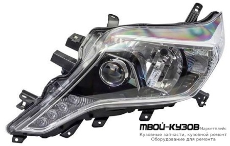 ФАРА ЛЕВАЯ СТОРОНА ЛИНЗОВАННАЯ , ПОД КОРРЕКТОР , ДИОД (DEPO) для Toyota LANDCRUISER PRADO 150 (2009-2017)