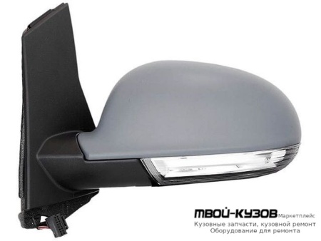 ЗЕРКАЛО ЛЕВАЯ СТОРОНА ЭЛЕКТР С ПОДОГРЕВОМ С УКАЗАТЕЛЬ ПОВОРОТА ГРУНТ (ASPHERICAL) (ТАЙВАНЬ) для Volkswagen GOLF PLUS (2004-)