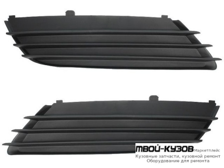 РЕШЕТКА БАМПЕРА ПЕРЕДНИЙ ЛЕВАЯ + ПРАВАЯ (КОМПЛЕКТ) БЕЗ ОТВЕРСТИЙ ПОД ПРОТИВОТУМАННЫЕ ФАРЫ (5 ДВ) (ИТАЛИЯ) для Opel ASTRA H (06.2004-)