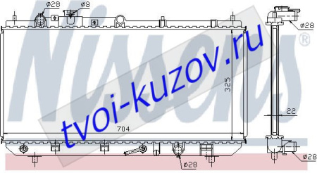 323 РАДИАТОР ОХЛАЖДЕН AT 1.4 1.5 1.9 (1 ряд)