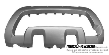НАКЛАДКА БАМПЕРА ПЕРЕД СЕРЫЙЕБРИСТ (ТАЙВАНЬ) для Renault DUSTER (2010-)