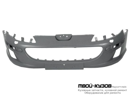 БАМПЕР ПЕРЕДНИЙ С ОТВЕРСТИЯМИ ПОД ОМЫВАТЕЛЬ ФАР ГРУНТ (ТАЙВАНЬ) для Peugeot 407 (2004-)