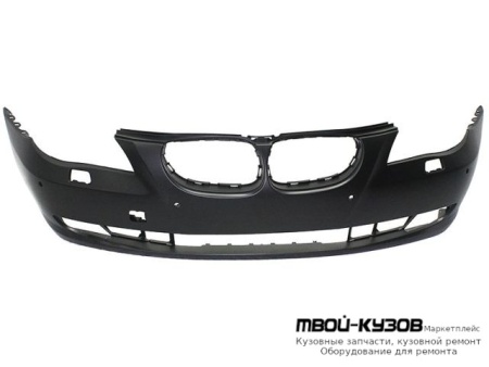 БАМПЕР ПЕРЕДНИЙ С ОТВЕРСТИЯМИ ПОД ОМЫВАТЕЛЬ ФАР С ОТВ ПОД ДАТЧИКИ ГРУНТ (ТАЙВАНЬ) для BMW E60 (2002-)