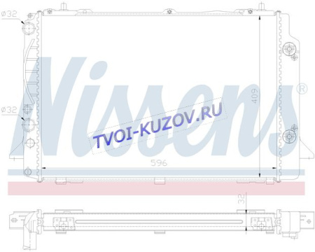 РАДИАТОР 598x407 1,9 TD A  - для AUDI 80